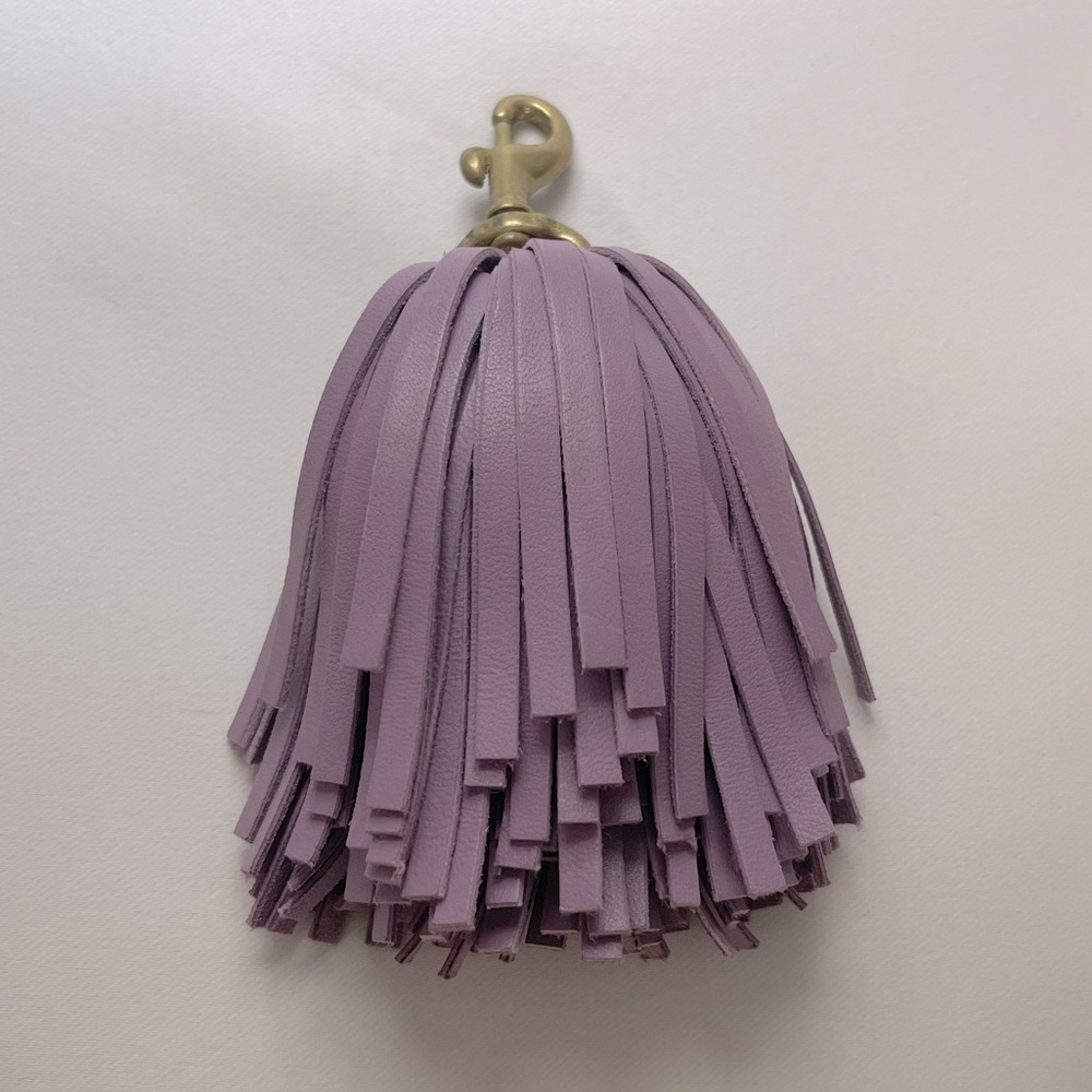 Clare Vivier Pom Pom Bag Charm / Keychain in Lilac Purple